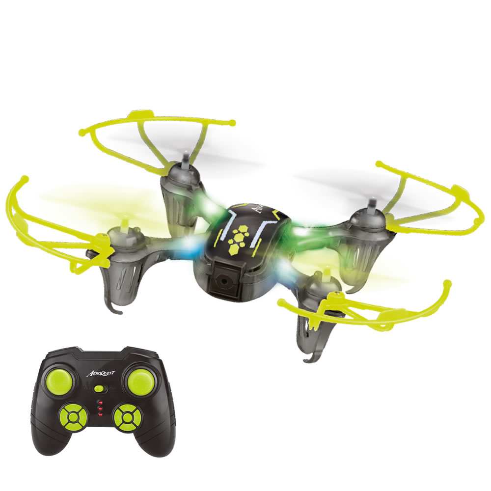 AEROQUEST - 4.5ch 2.4G RC Drone with Auto Hovering Kids Drones and Led Lights One-Press Automatic Return , Outdoor Indoor Play